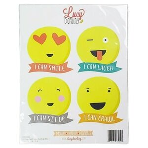 Lucy‎ Darling Emoji Baby Milestone Stickers 1st Year Photos Pics Infant Gift